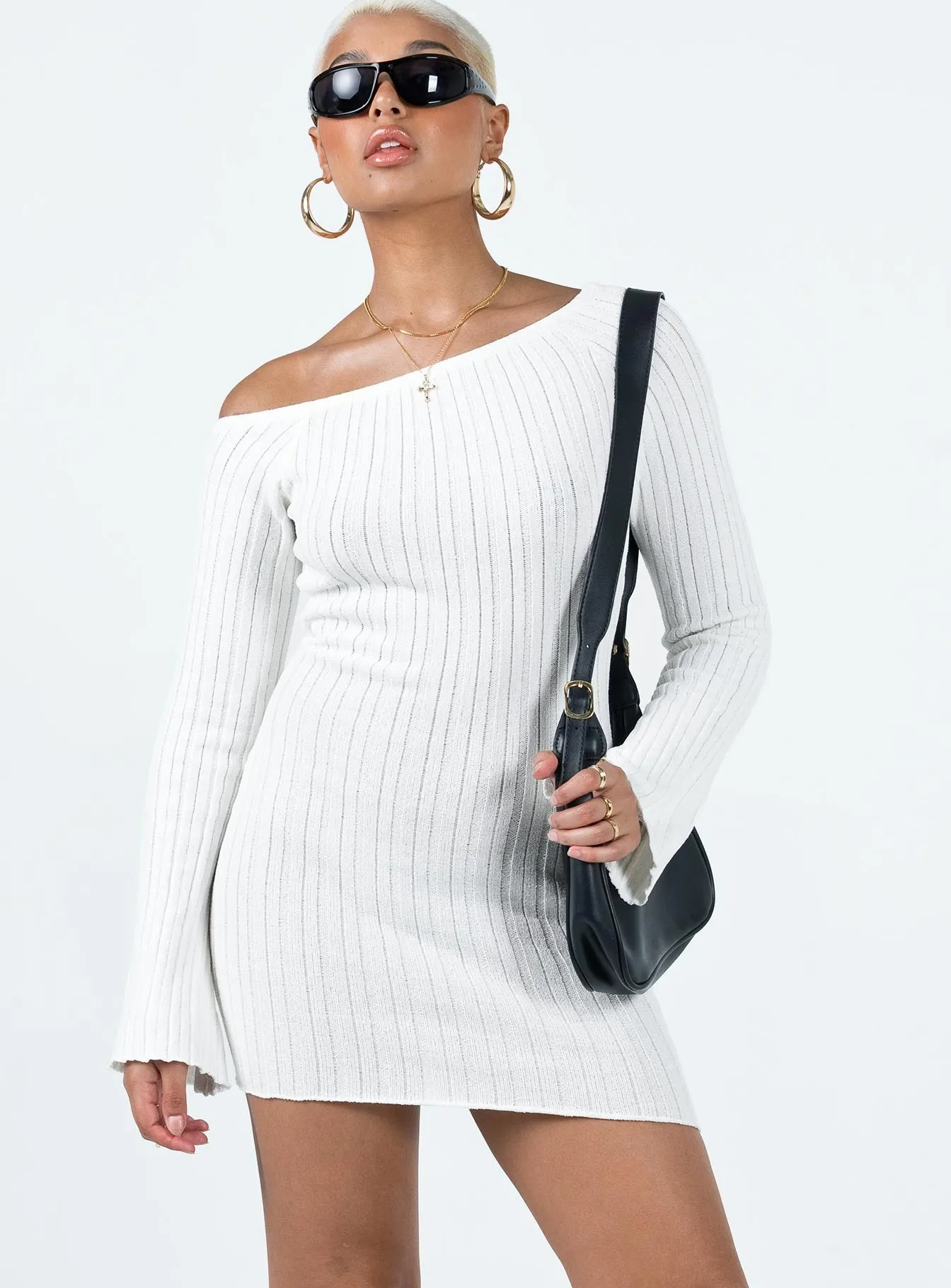 Smart Design Santorini Knit Mini Dress White