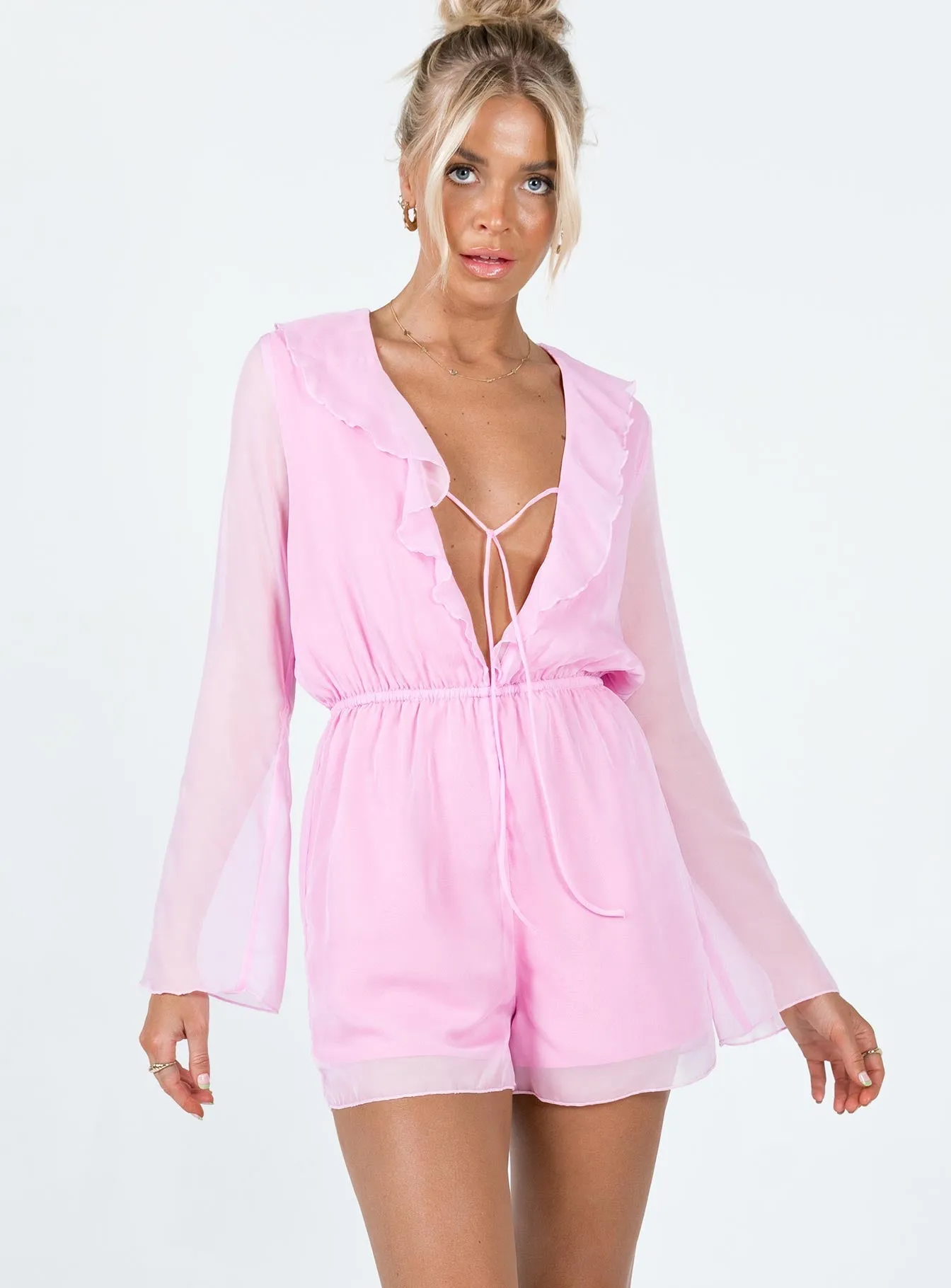 Meadow Romper Pink flowy style