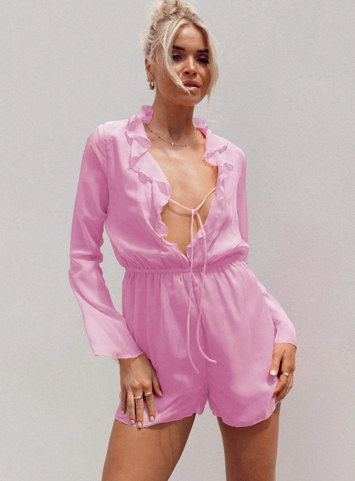 Tear-resistant Meadow Romper Pink