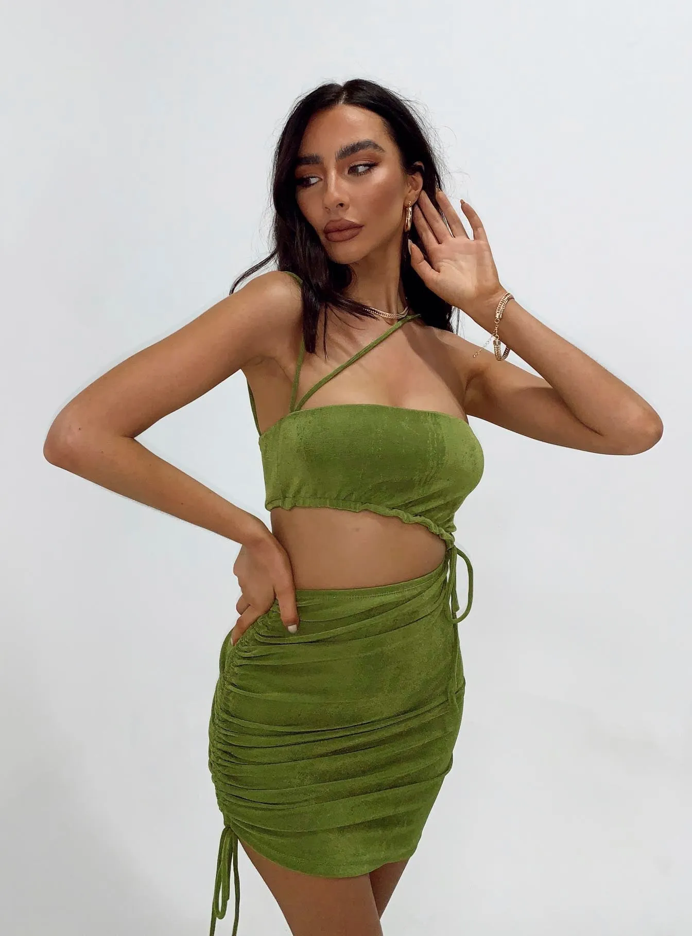 skin friendly Imelda Mini Dress Green