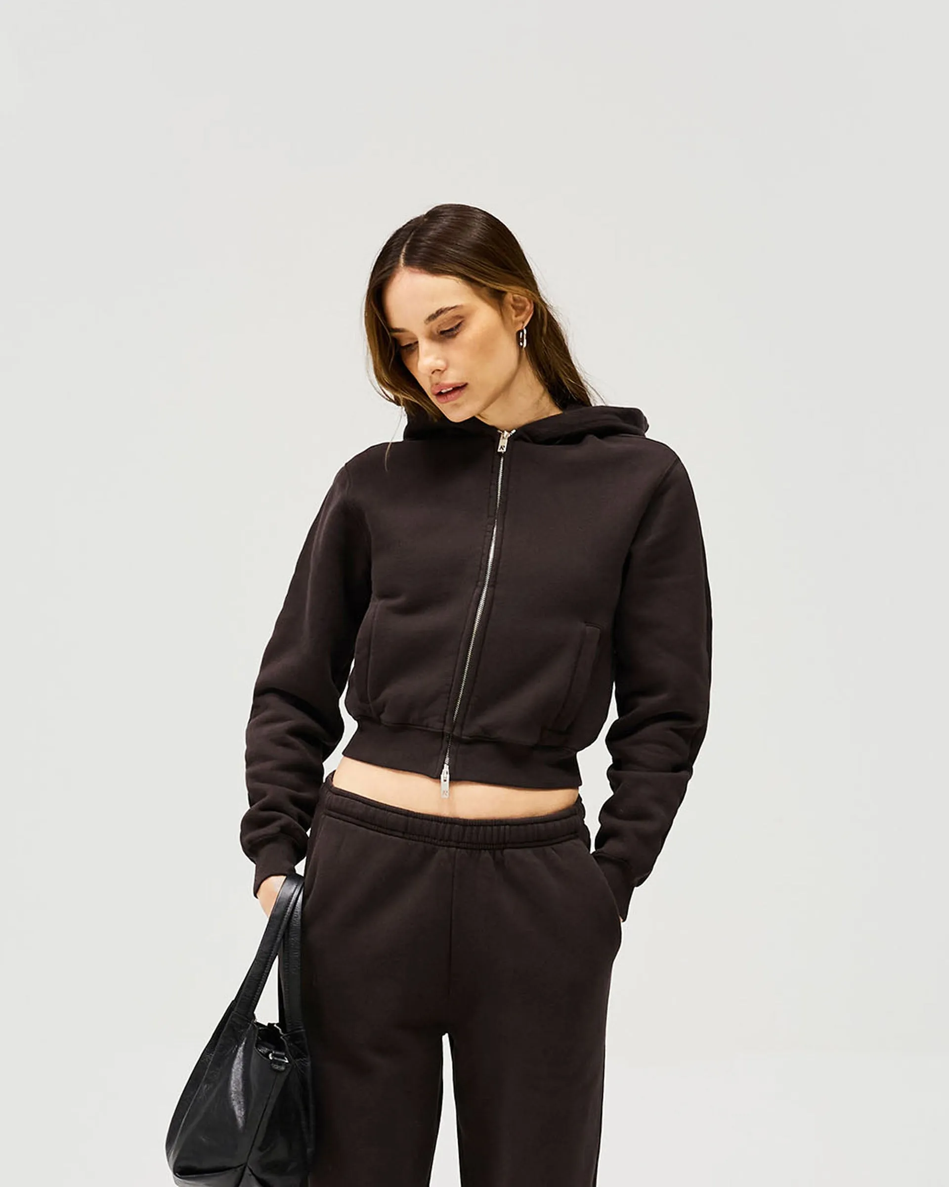 Owners Club Slim Zip Hoodie - Black Coffee Relaxed Wear Street Wear