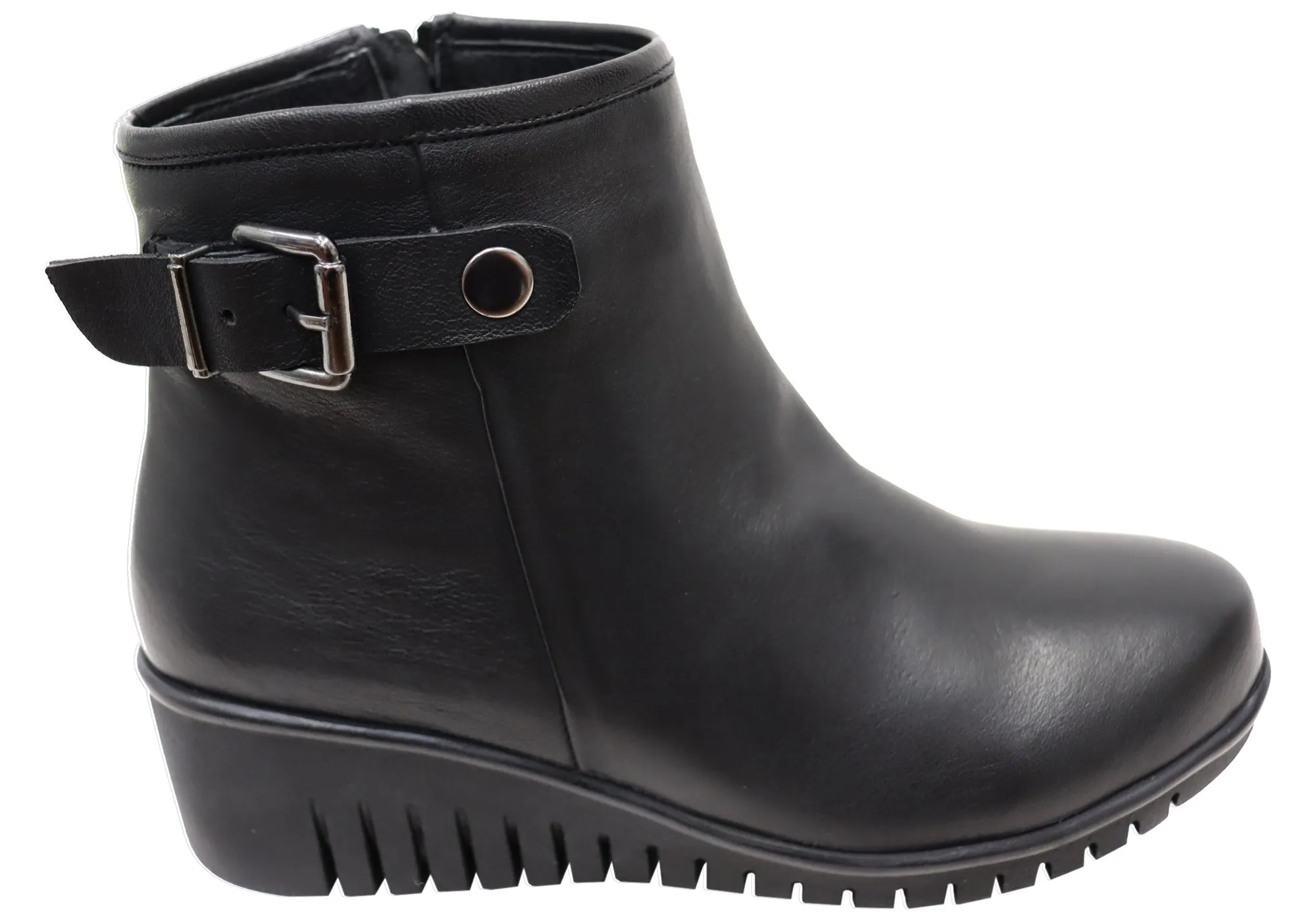 Orizonte Solange Womens European Comfortable Leather Ankle Boots Stable Support Morning Walk