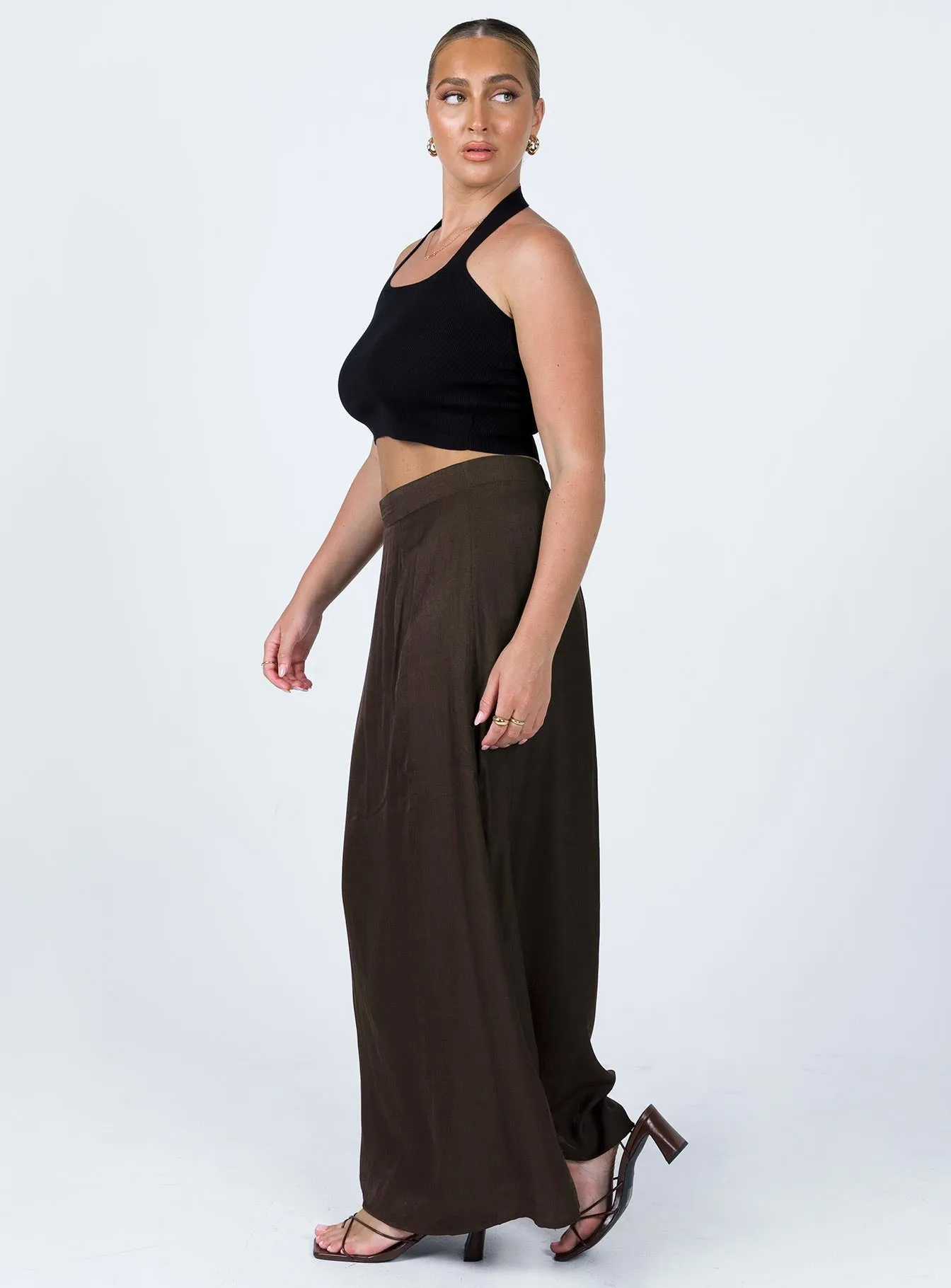Breezy Style Cozy Edge Baldwin Maxi Skirt Brown