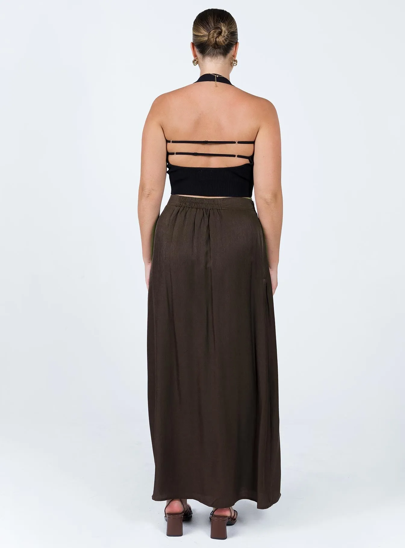 Everyday Favorite Baldwin Maxi Skirt Brown