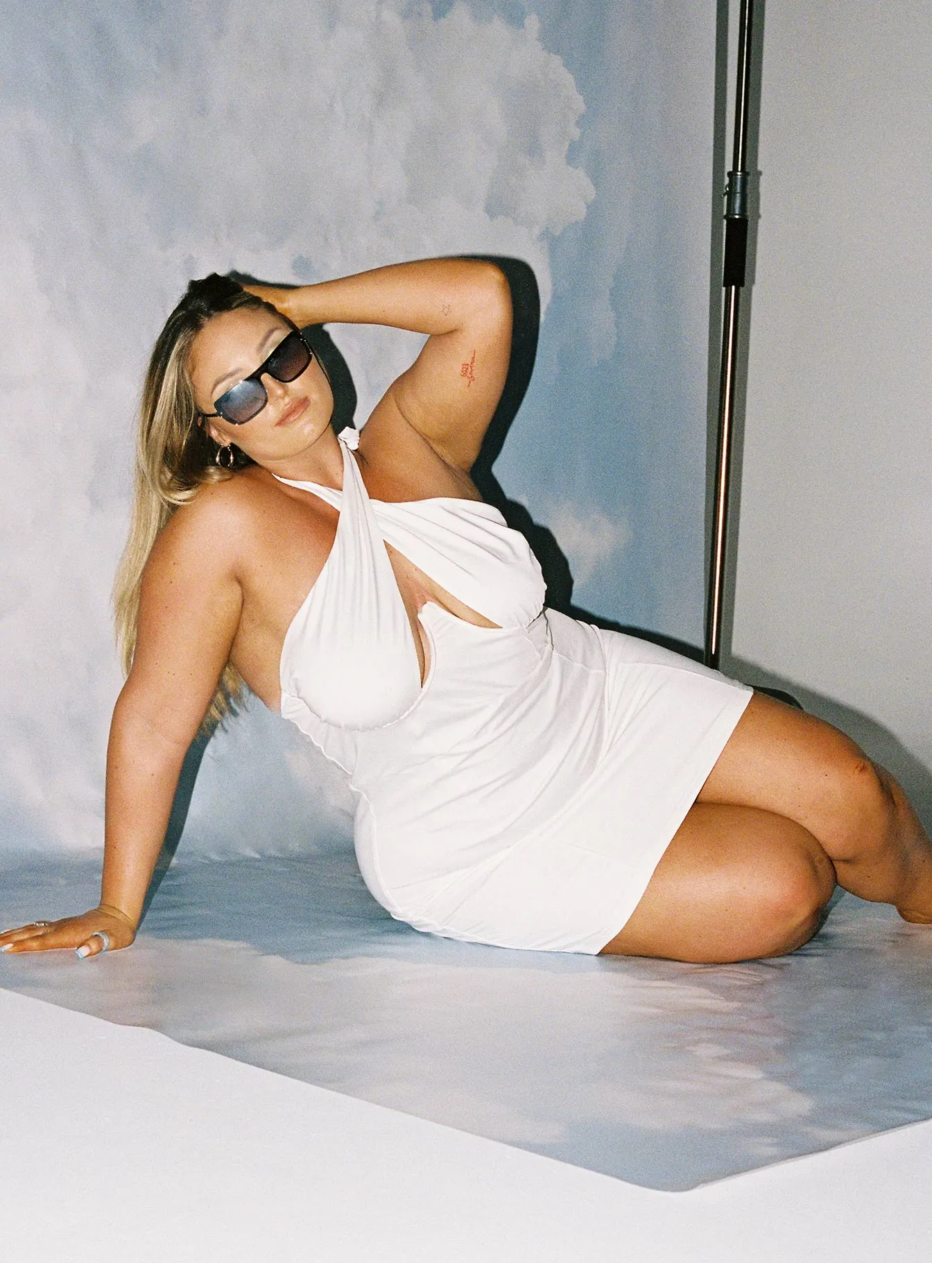 Sleeve Light Brunch Tone Feel Good Mini Dress White Curve