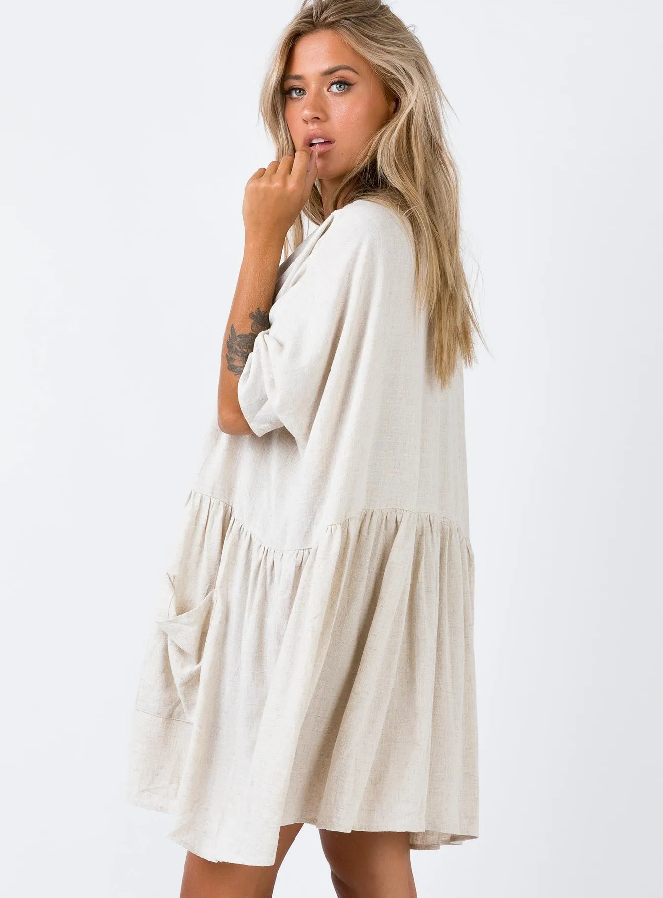 Ruffle Detail The Sandy Mini Dress Natural Lower Impact