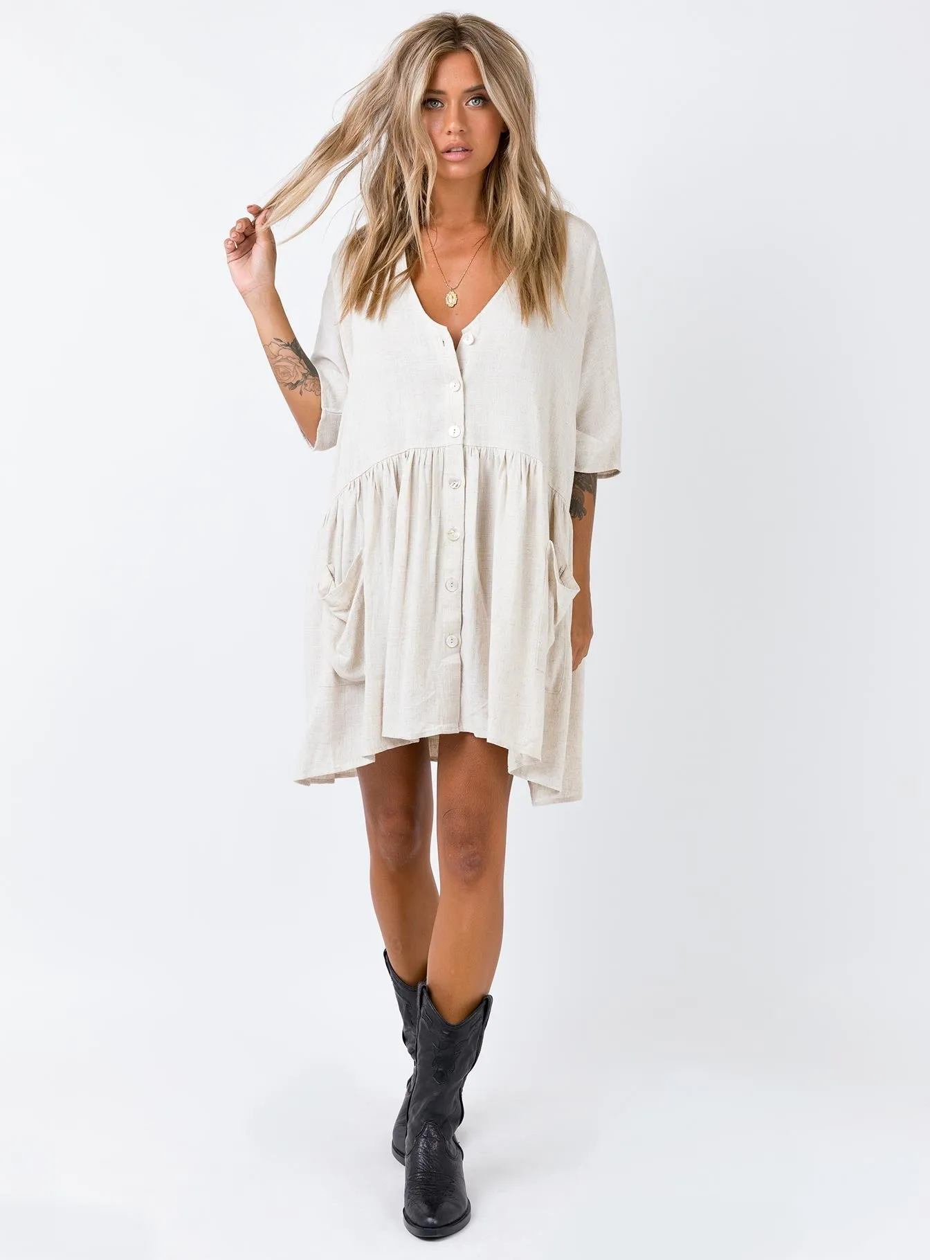 Sister Charm SustainableCotton The Sandy Mini Dress Natural Lower Impact