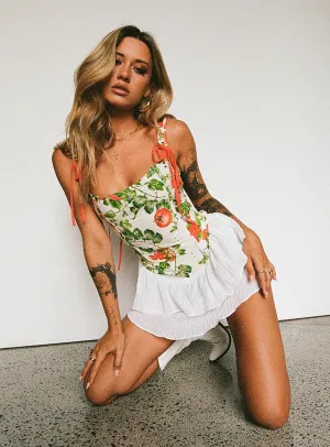 Field Landing Skirt Ivory investment piece Patchwork Design