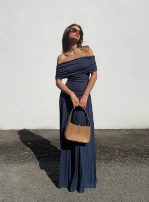 Field Of Dreams Maxi Dress Navy Work Fit