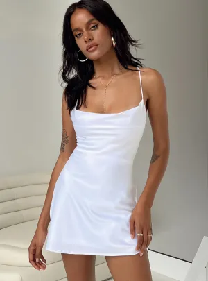 Matte-finish Celena Mini Dress White
