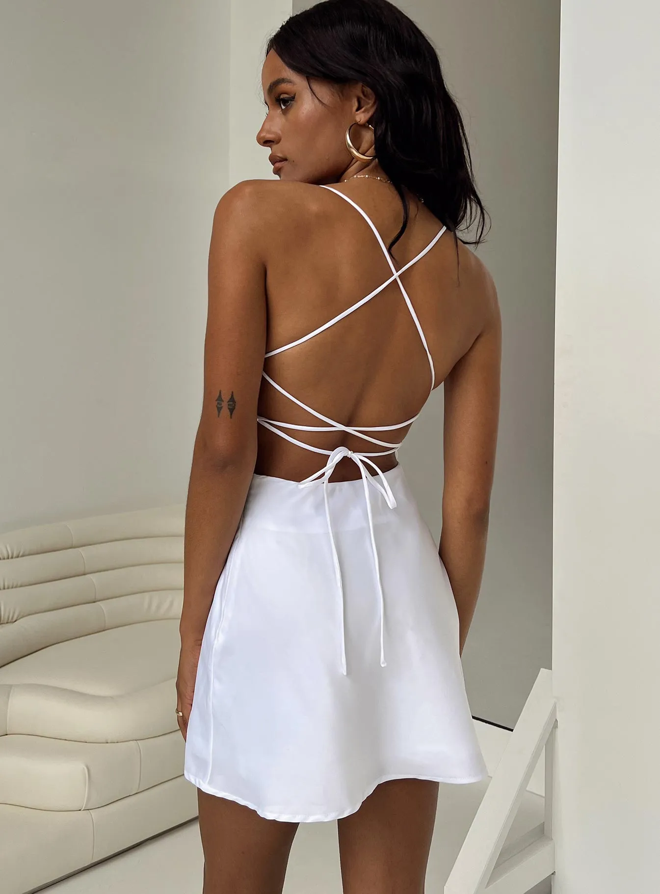 Timeless Appeal Stylish and Simple Celena Mini Dress White