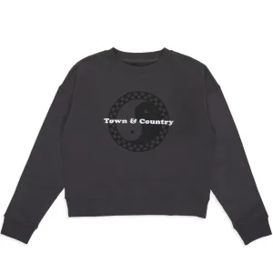Trend Focus T&C Surf Designs Women Checky Crew Sweat - Washed Black