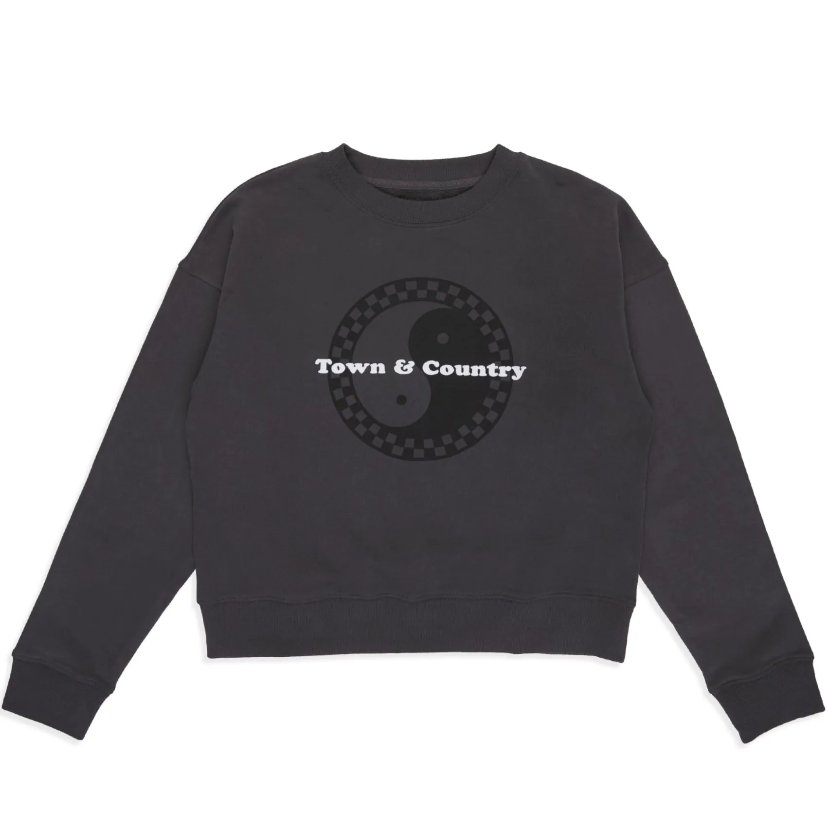 Trend Focus T&C Surf Designs Women Checky Crew Sweat - Washed Black