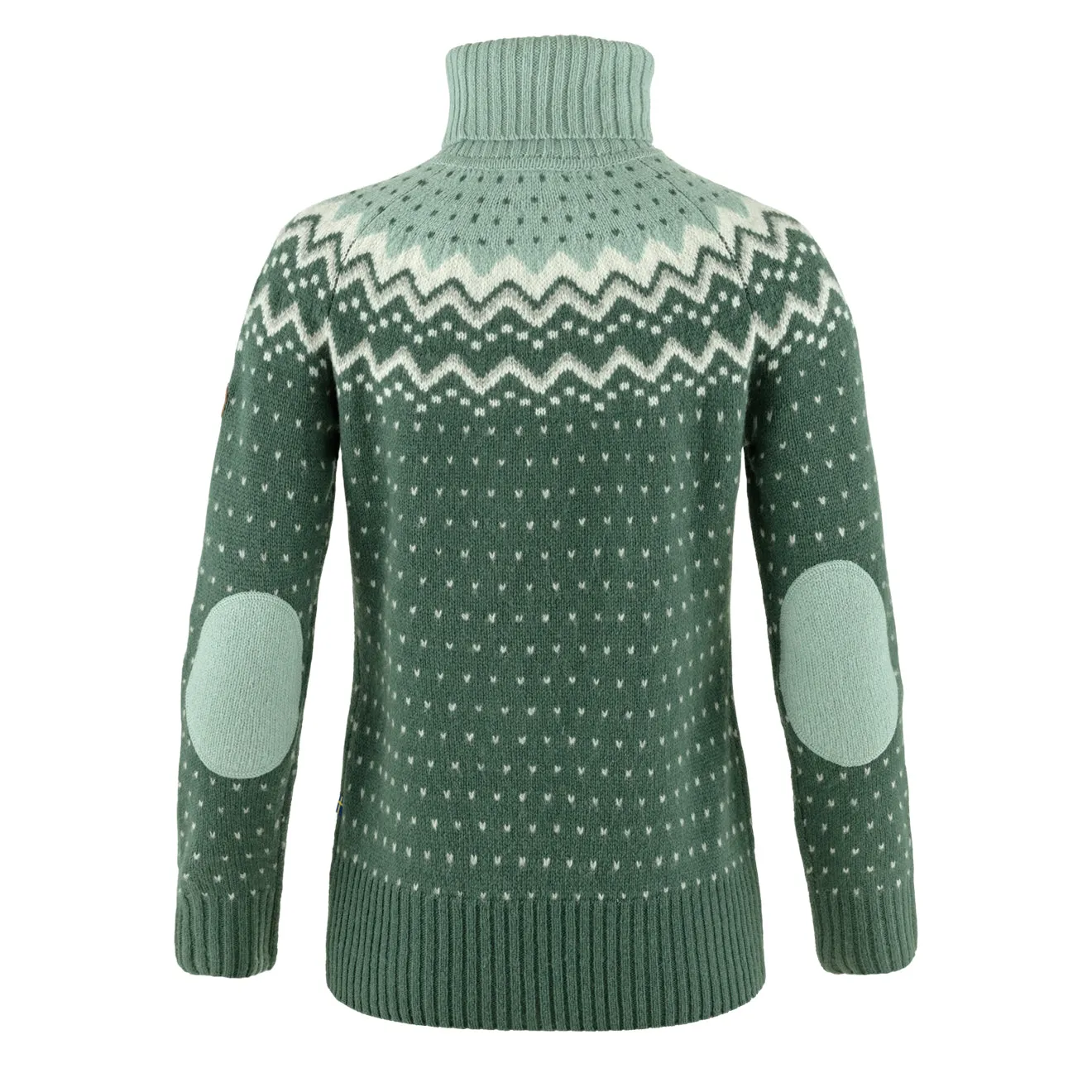 DropShoulder Design Fjallraven Womens Ovik Knit Roller Neck Deep Patina / Misty Green