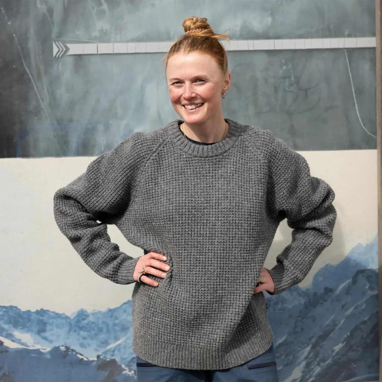 Timeless Feel Warm Layers Fjallraven Womens Ovik Waffle Knit Grey