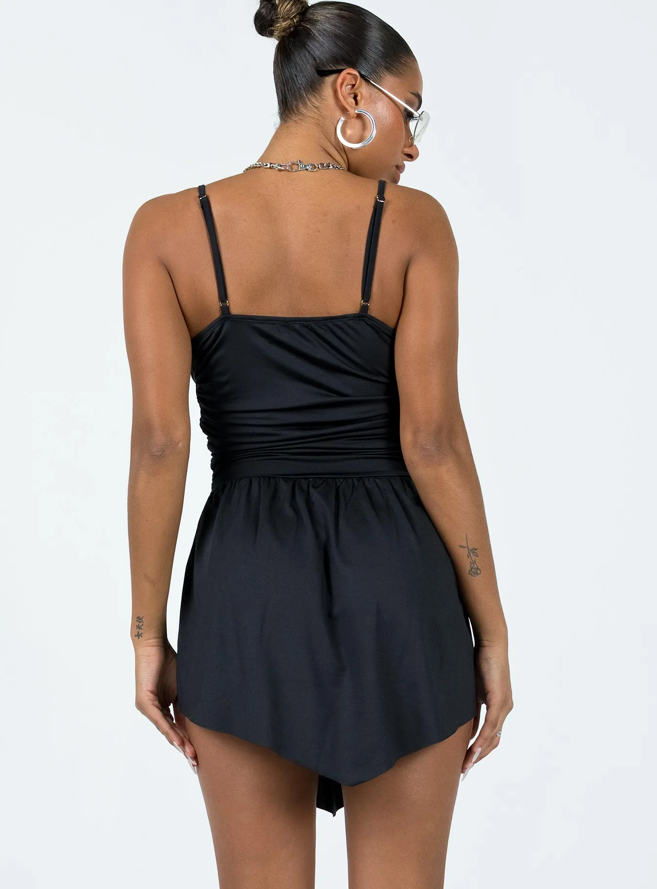 Welsh Mini Dress Black Garden Scene Refined Feel