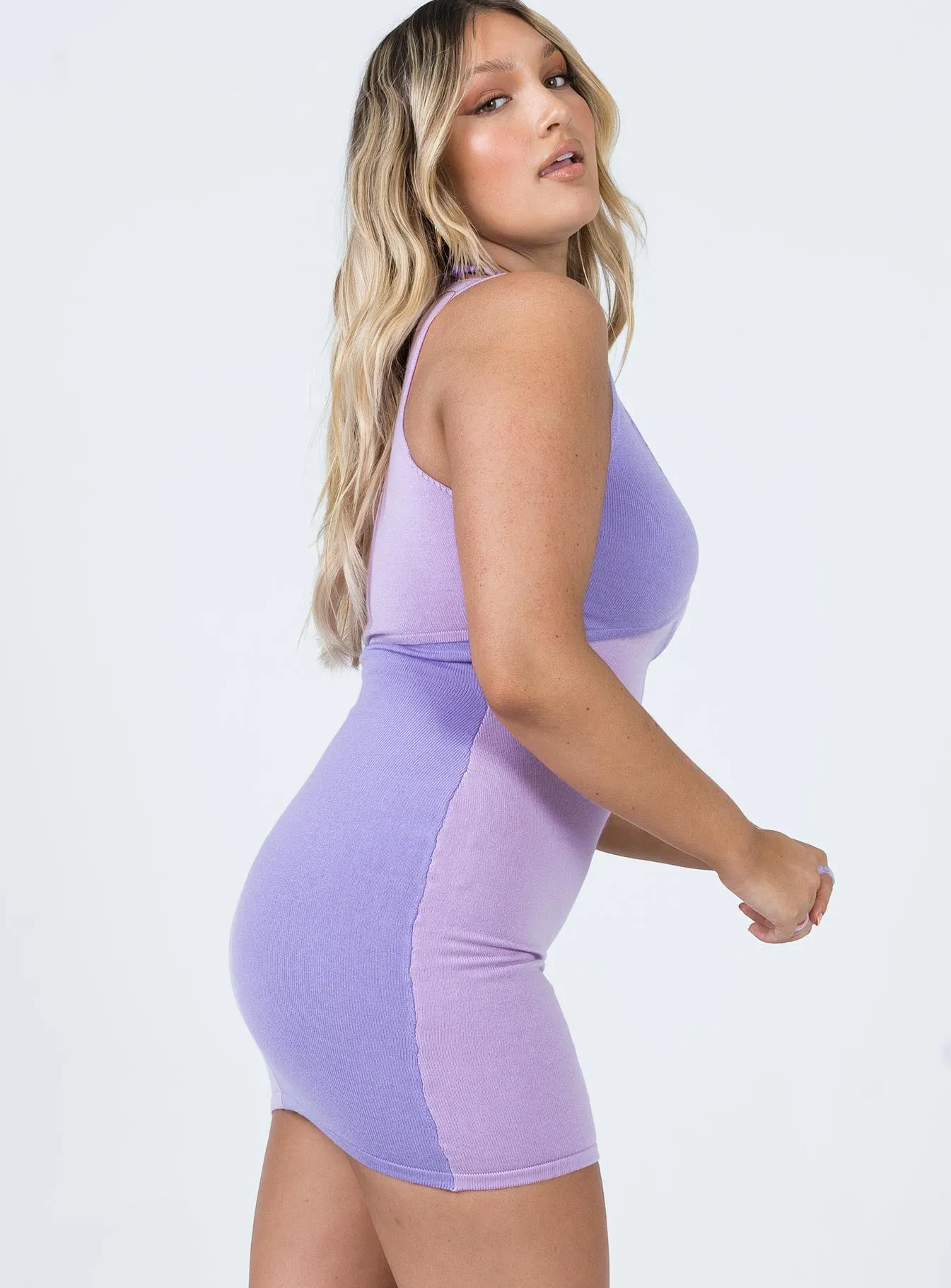 Soft Drape Sienna Mini Dress Purple