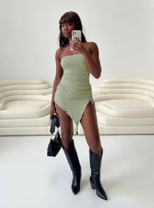 Urban Feel High Hemline Caprani Mini Dress Sage