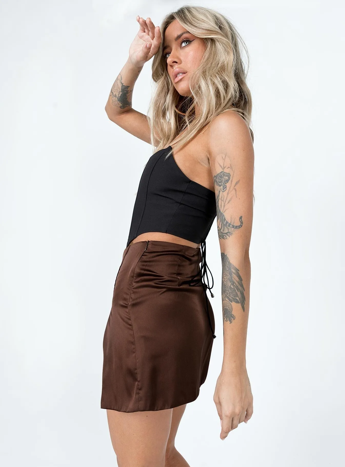 Versatile Outfit Stylish Finish The Smith Mini Skirt Brown