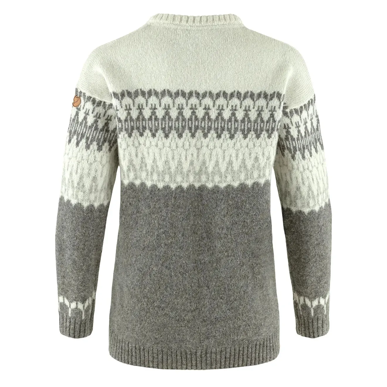 Fjallraven Womens Ovik Path Knit Grey / Chalk White DoubleLayered Hem Office Layer