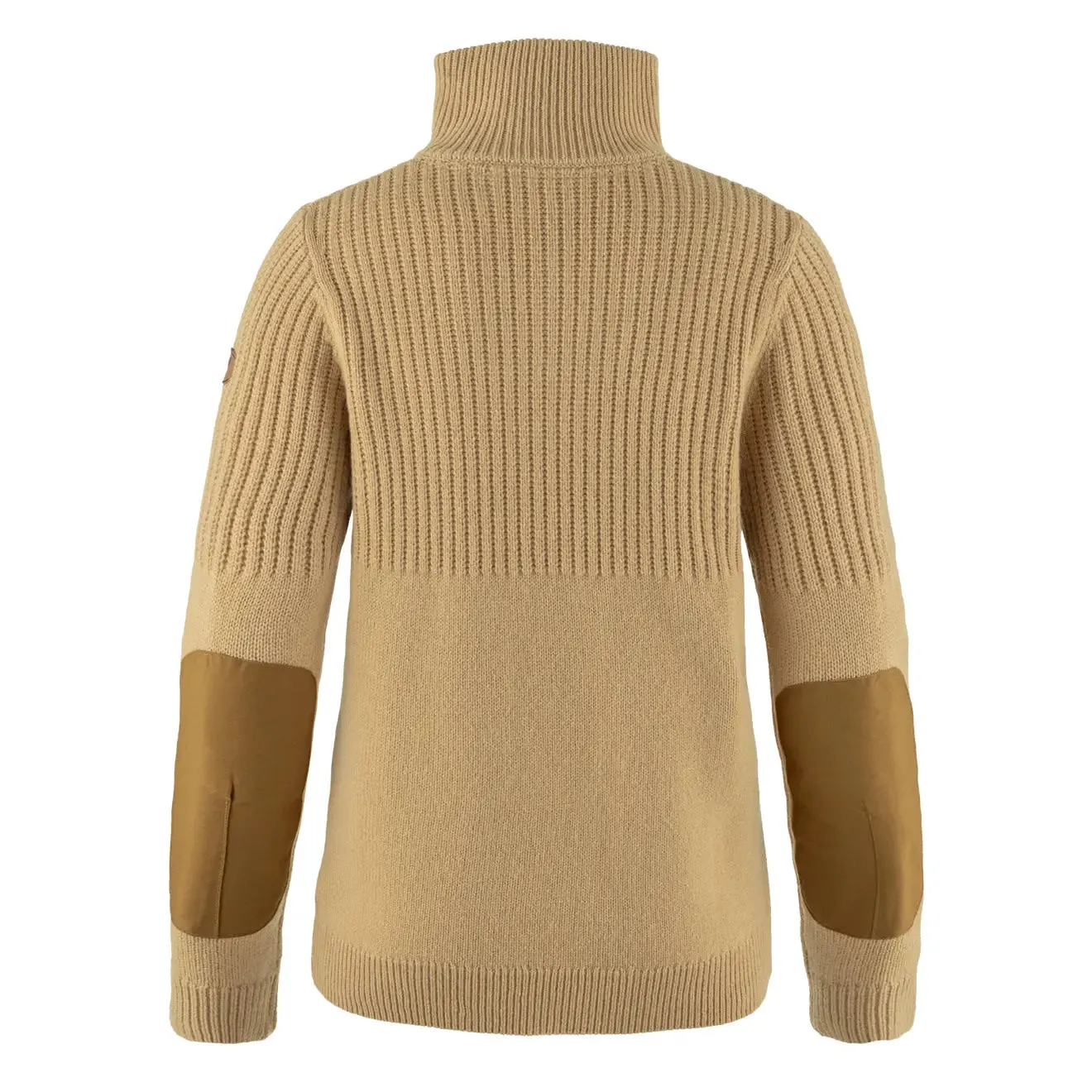 Overlock Edge Finish Cozy Finish Fjallraven Womens Ovik Half Zip Knit Dune Beige