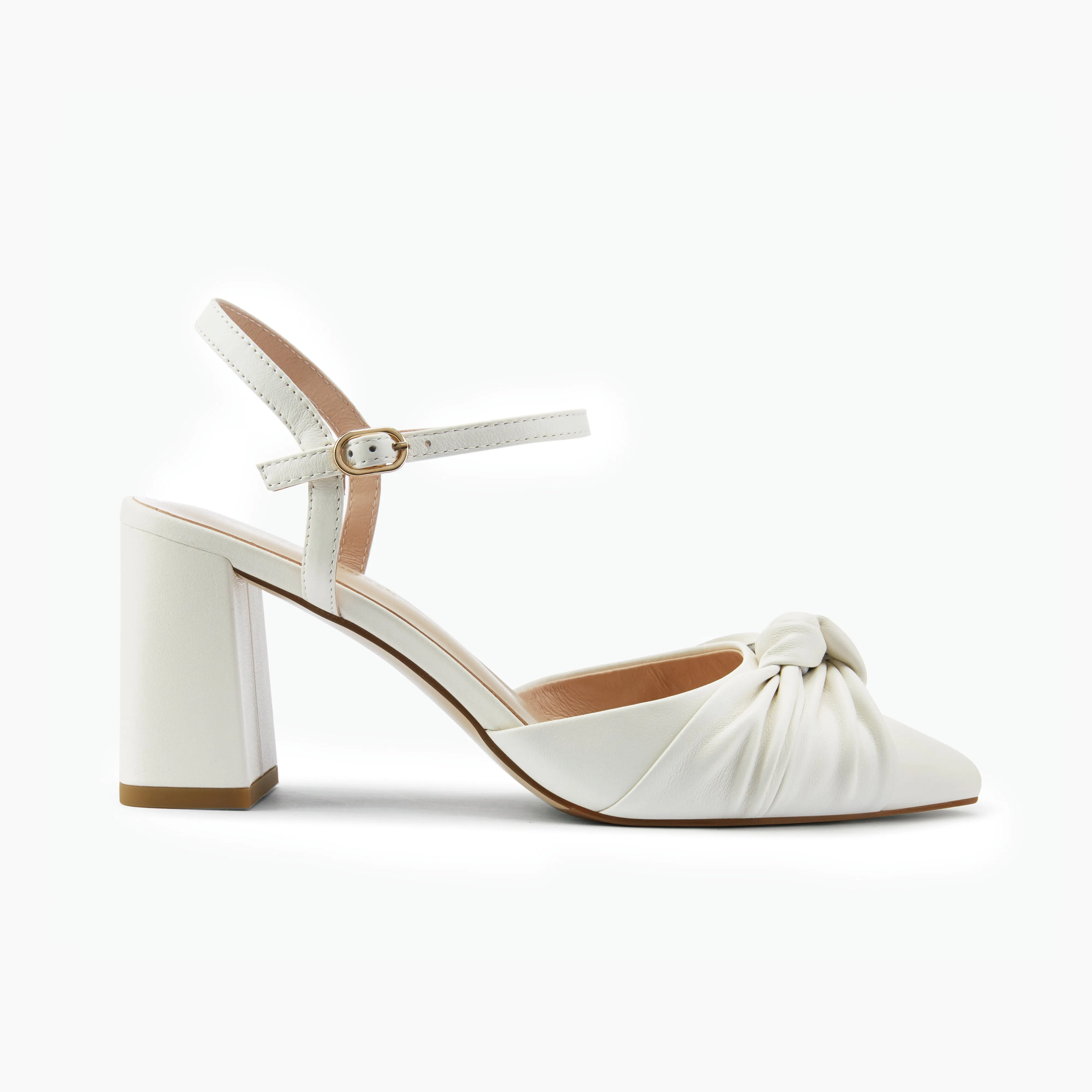 hypoallergenic Ally Heel | Cream Leather