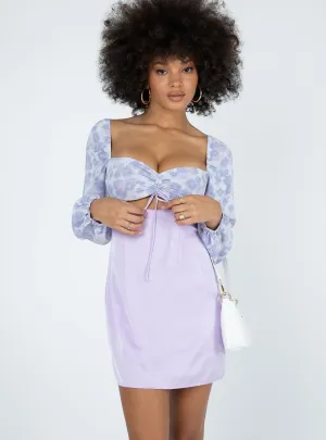 Delphine Mini Dress Purple Multi Light Attitude Comfy and Relaxed