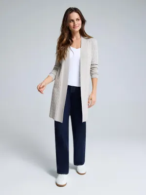 Mini Cable Long Cardigan Chill Wear Basic Layer
