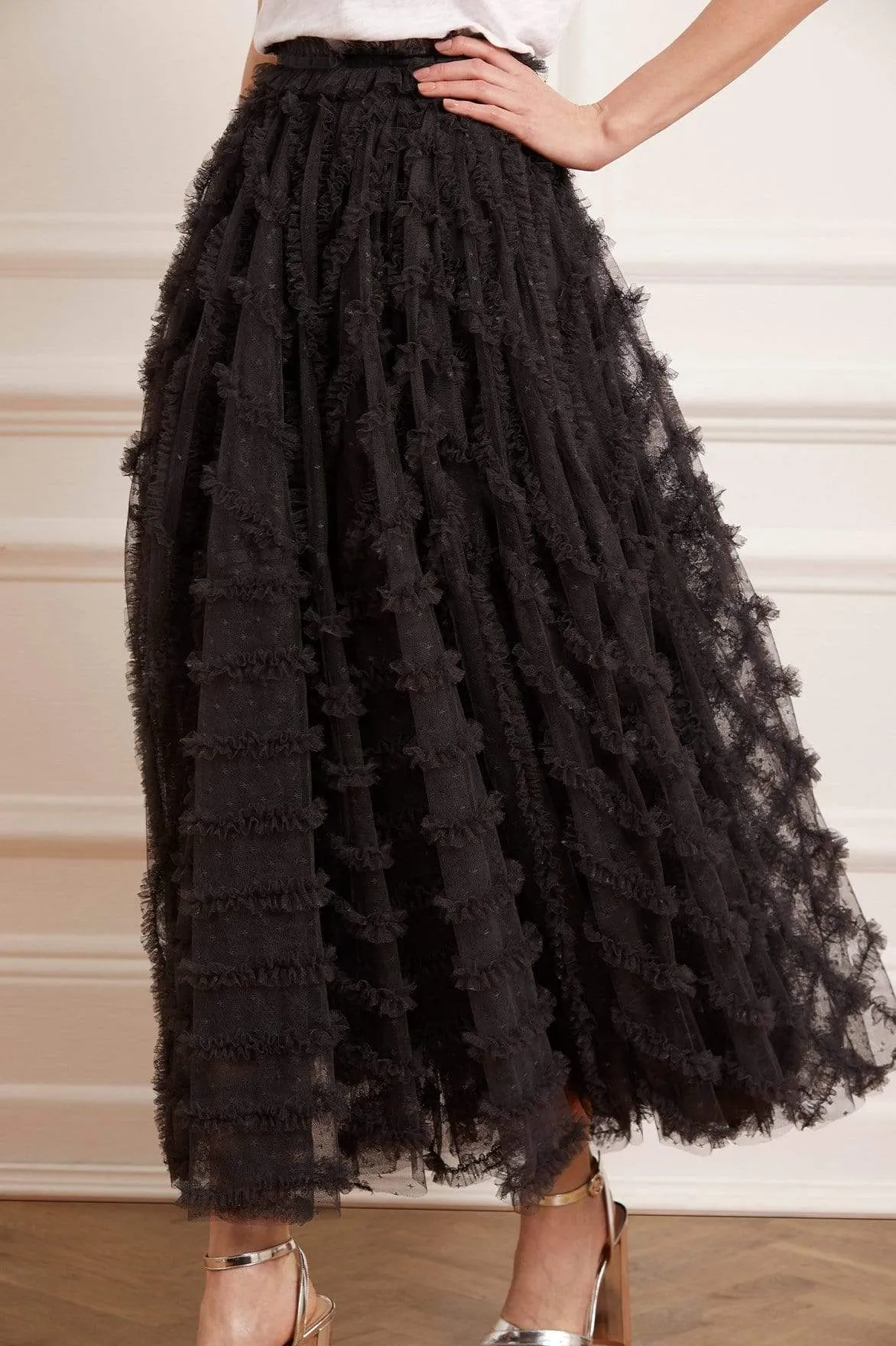 Florence Ruffle Ankle Skirt Street Attire Light Fabric