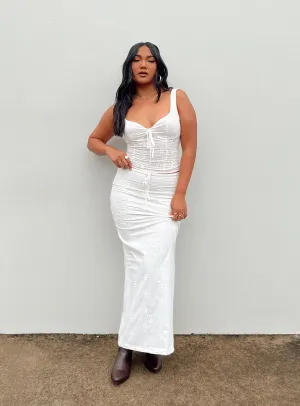 Flowerfields Maxi Skirt Ivory Vibe Ready Contemporary Mood