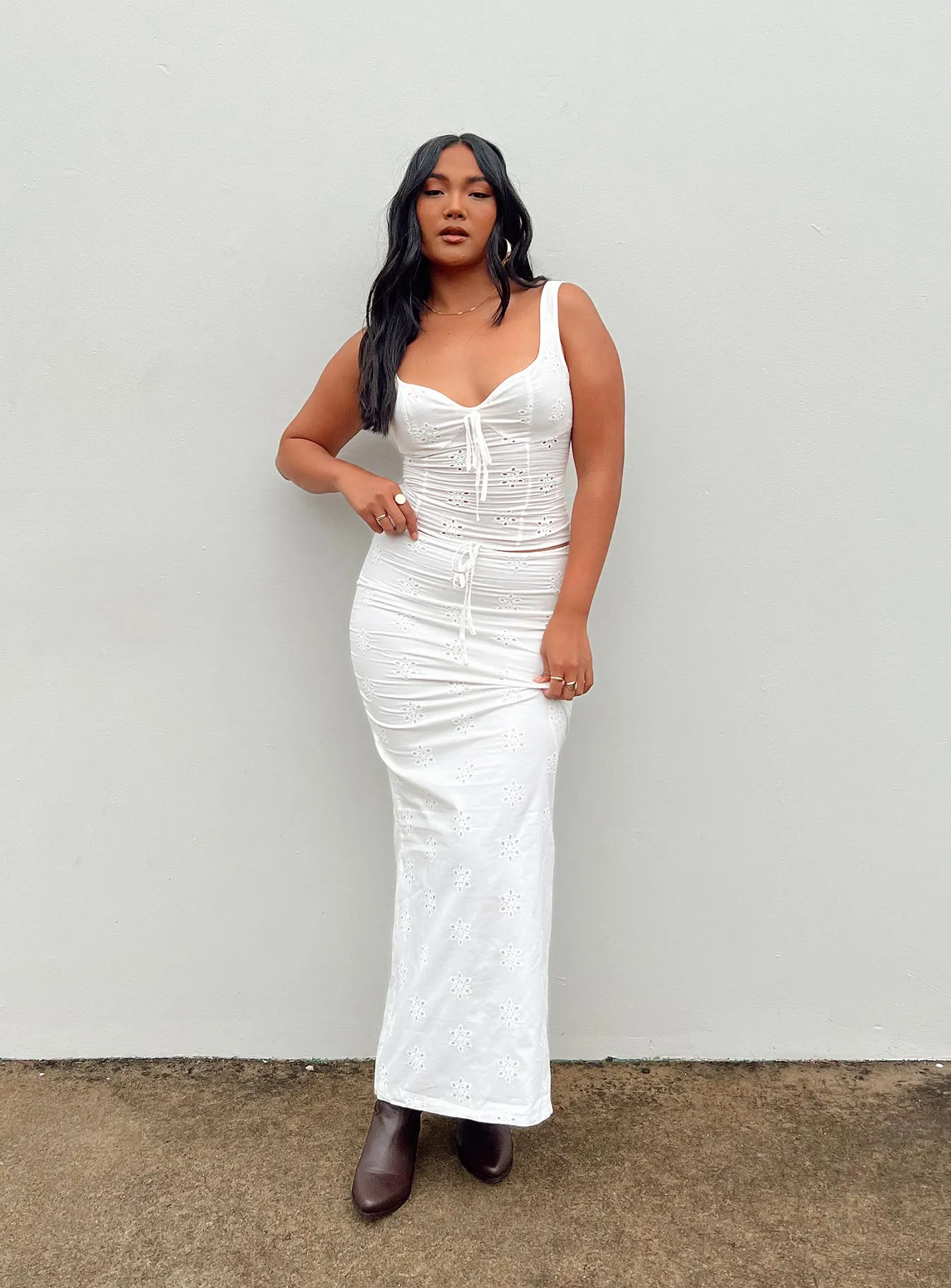 Flowerfields Maxi Skirt Ivory Vibe Ready Contemporary Mood