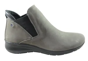 Urban Footwear Flex & Go Yorka Womens Comfort Leather Ankle Boots Made In Portugal