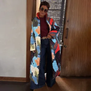 Evening Out Navy Abstract Coat