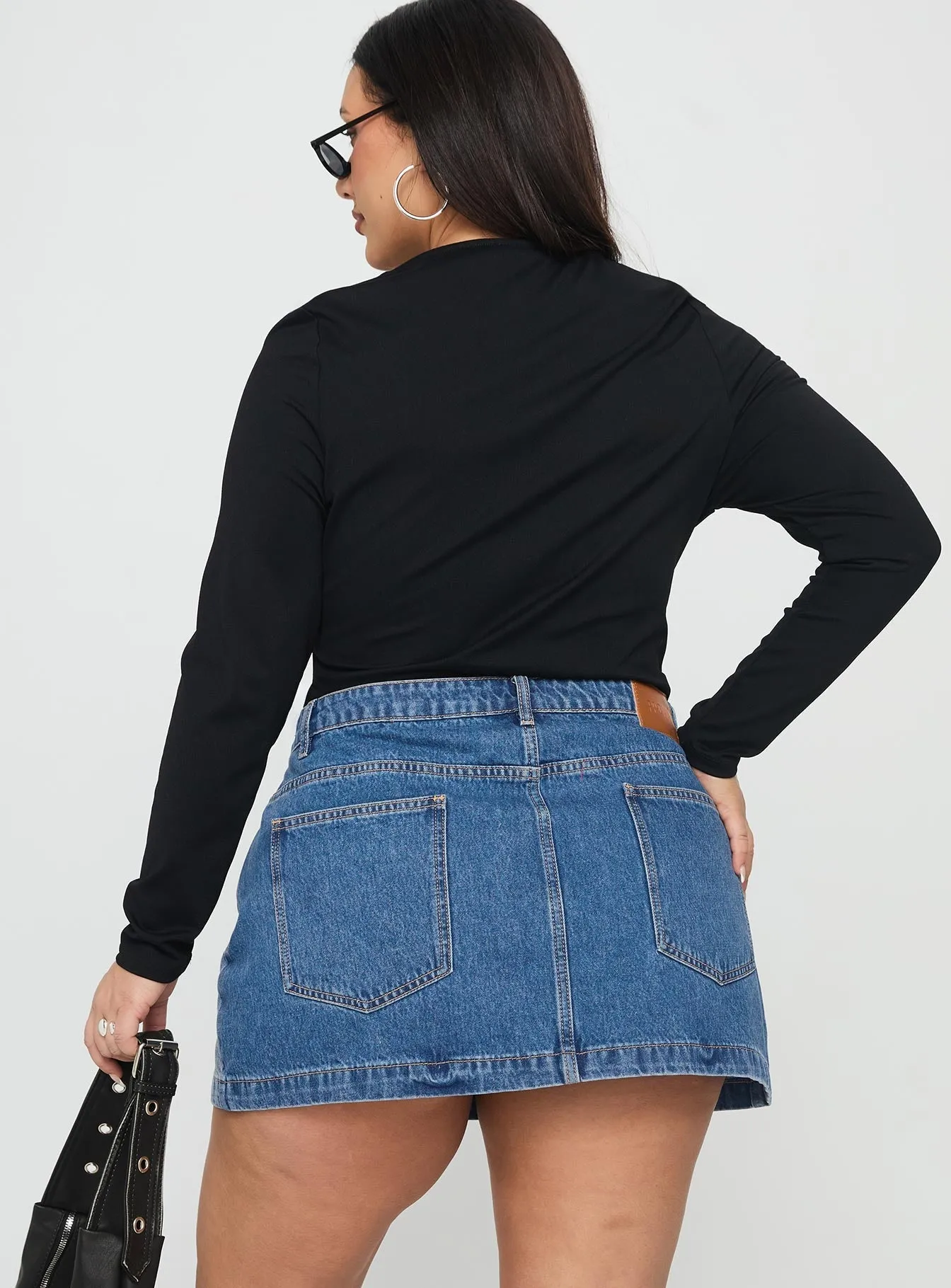 Fossils Denim Mini Skirt Blue Curve Sleek Vibe Daily Mood