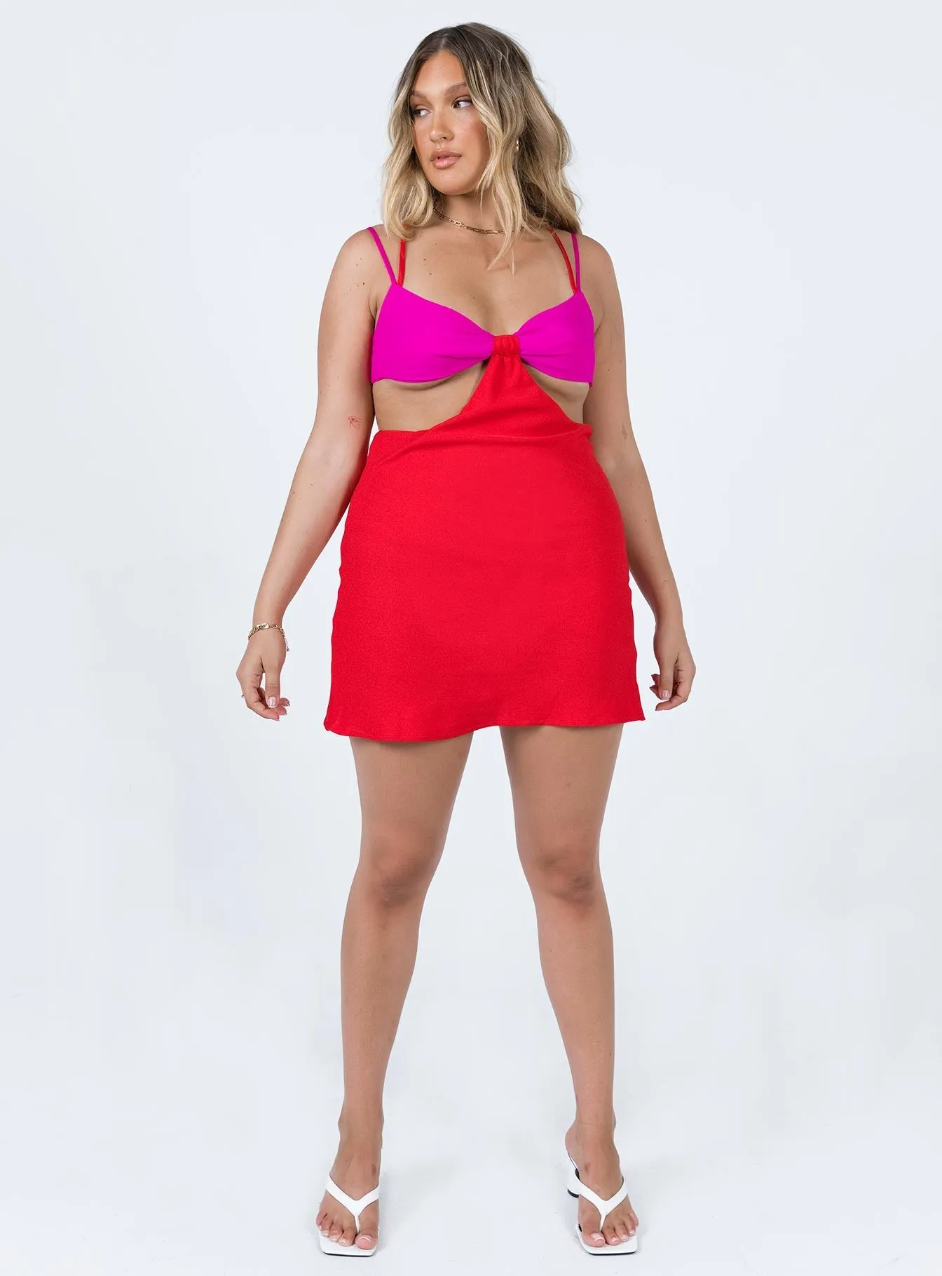 Body Flow Feel Good Foster Cut Out Mini Dress Pink / Red