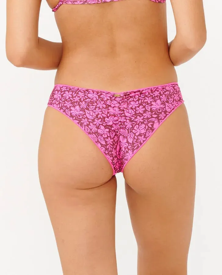 Quick Adjust Drawstring Reinforced Strap Anchors Rip Curl Womens Bikini Bottoms Sunrise Beach Cheeky Coverage Hipster