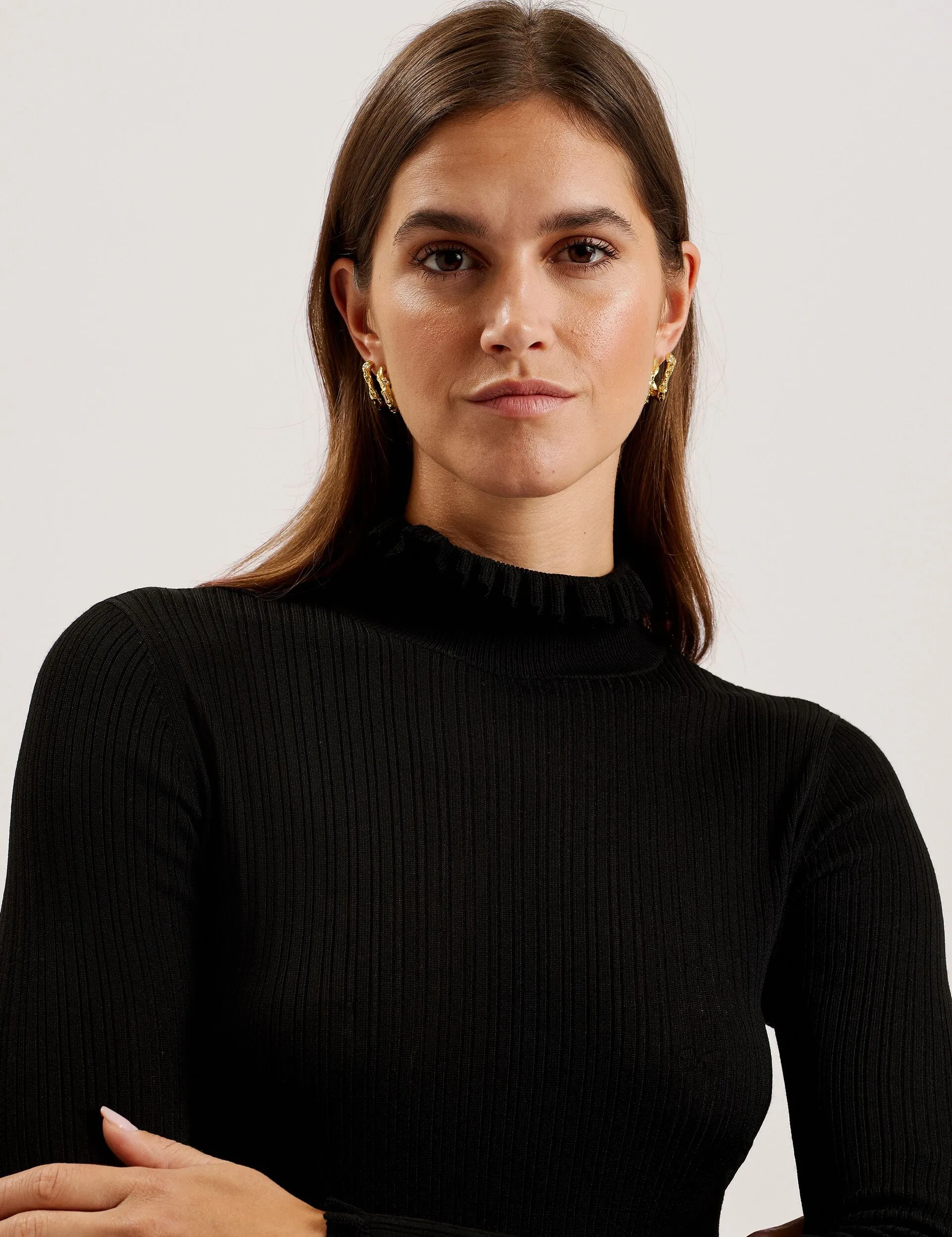 Layered Knit Structure Autumn Fashion JANITTT | BLACK