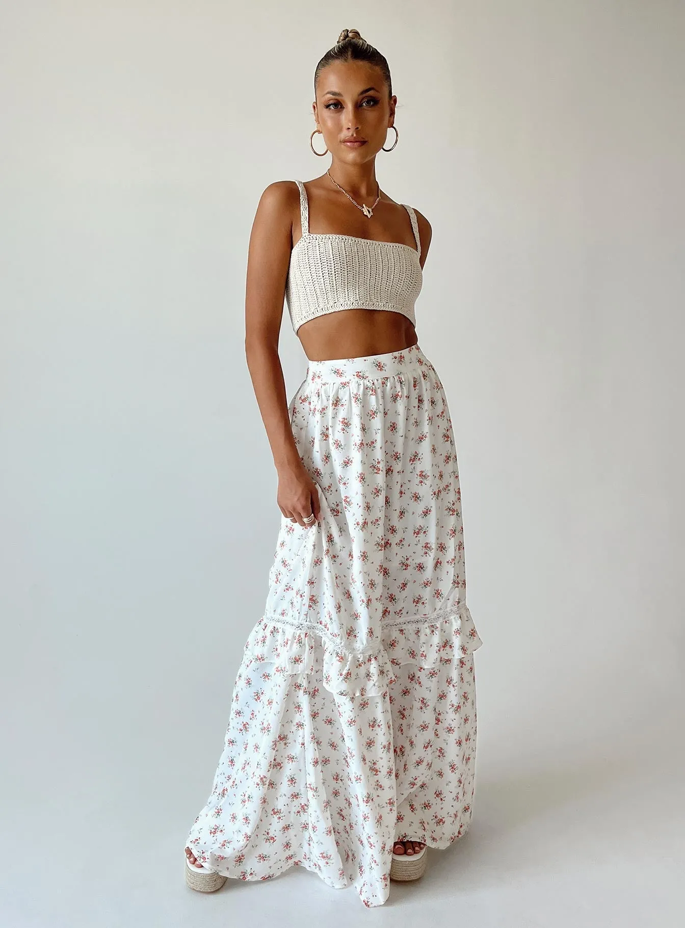 Fowler Maxi Skirt White Light Motion