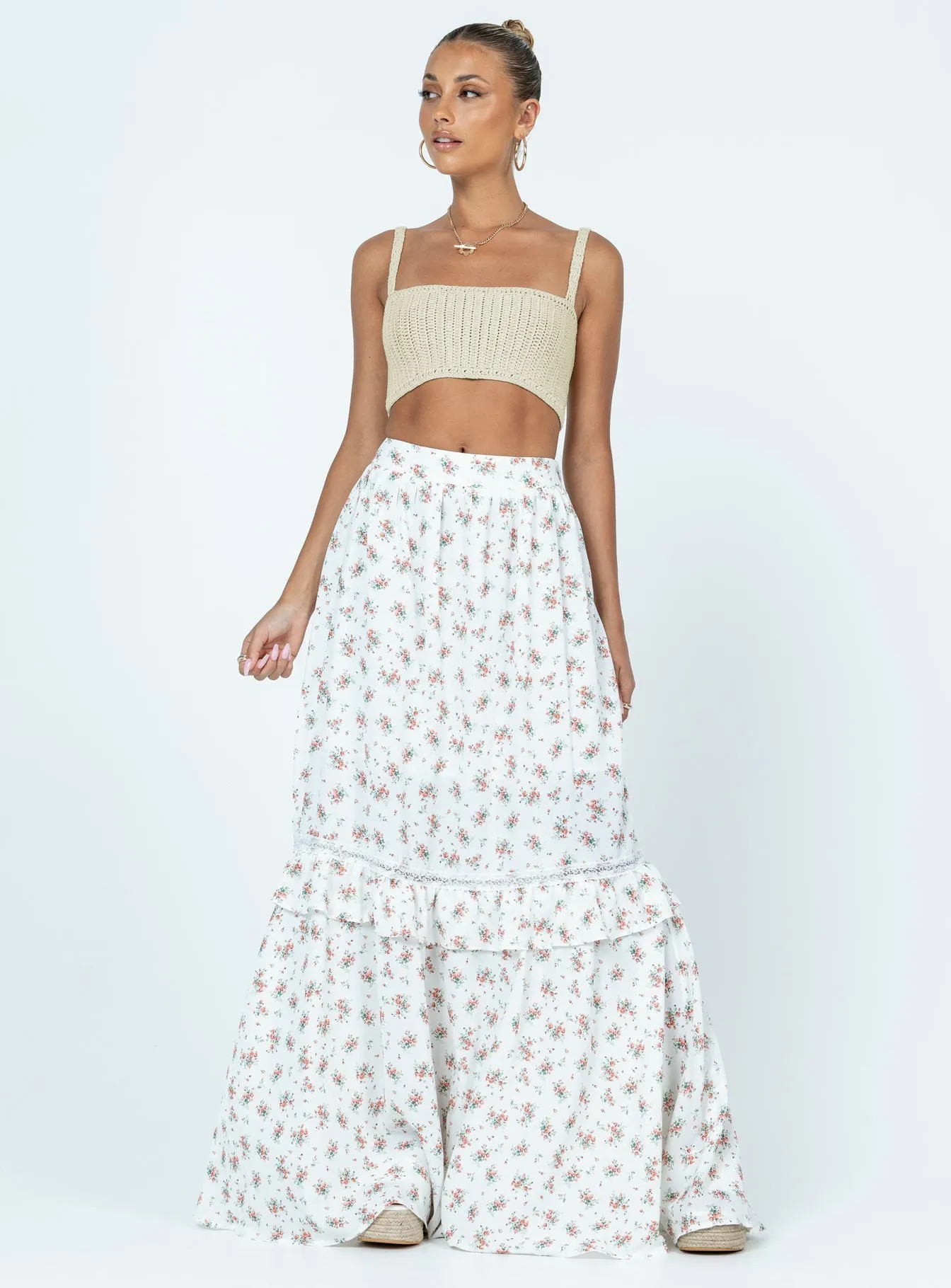 Fowler Maxi Skirt White Timeless Touch