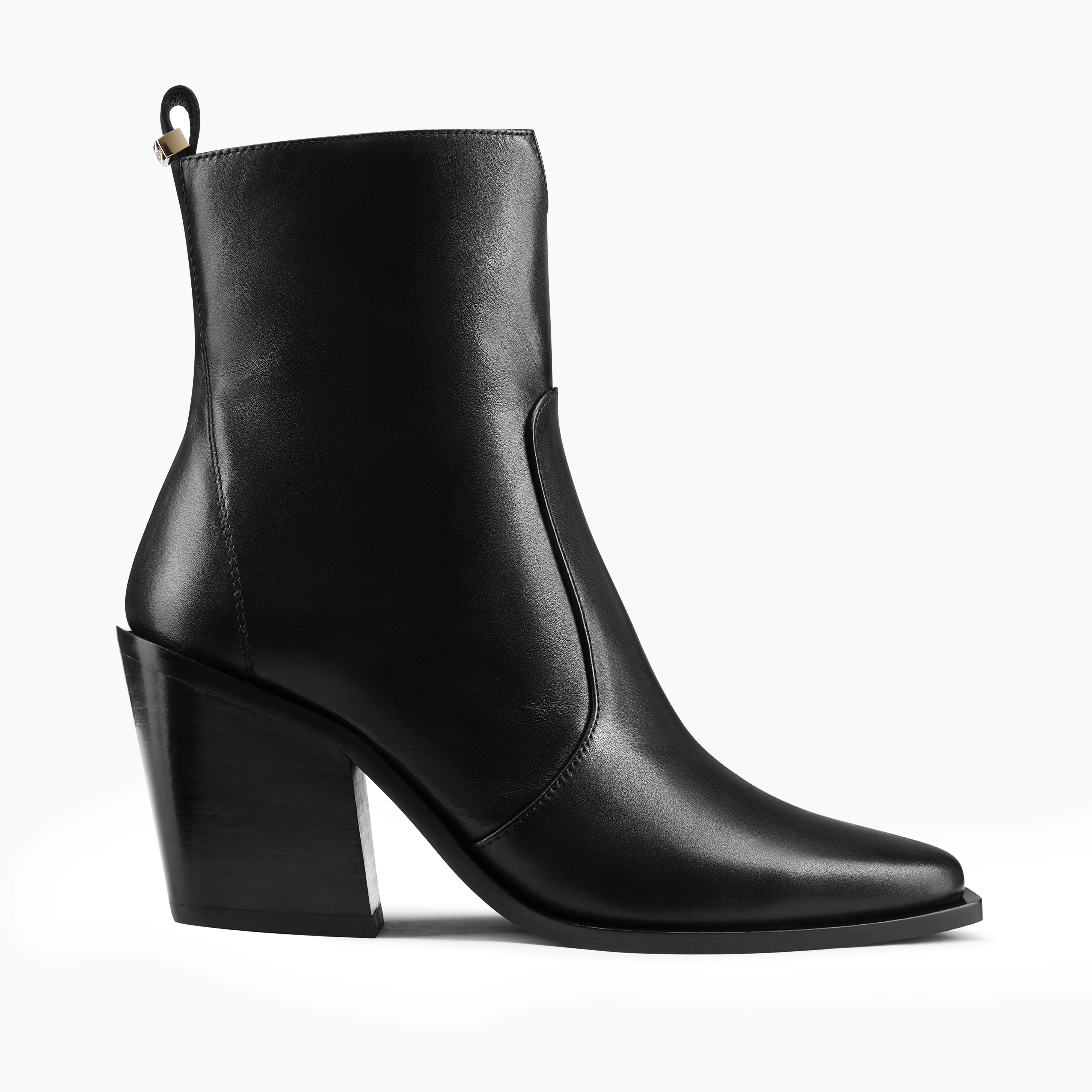 Chic Designer Heels Franklin Ankle Boot | Black leather