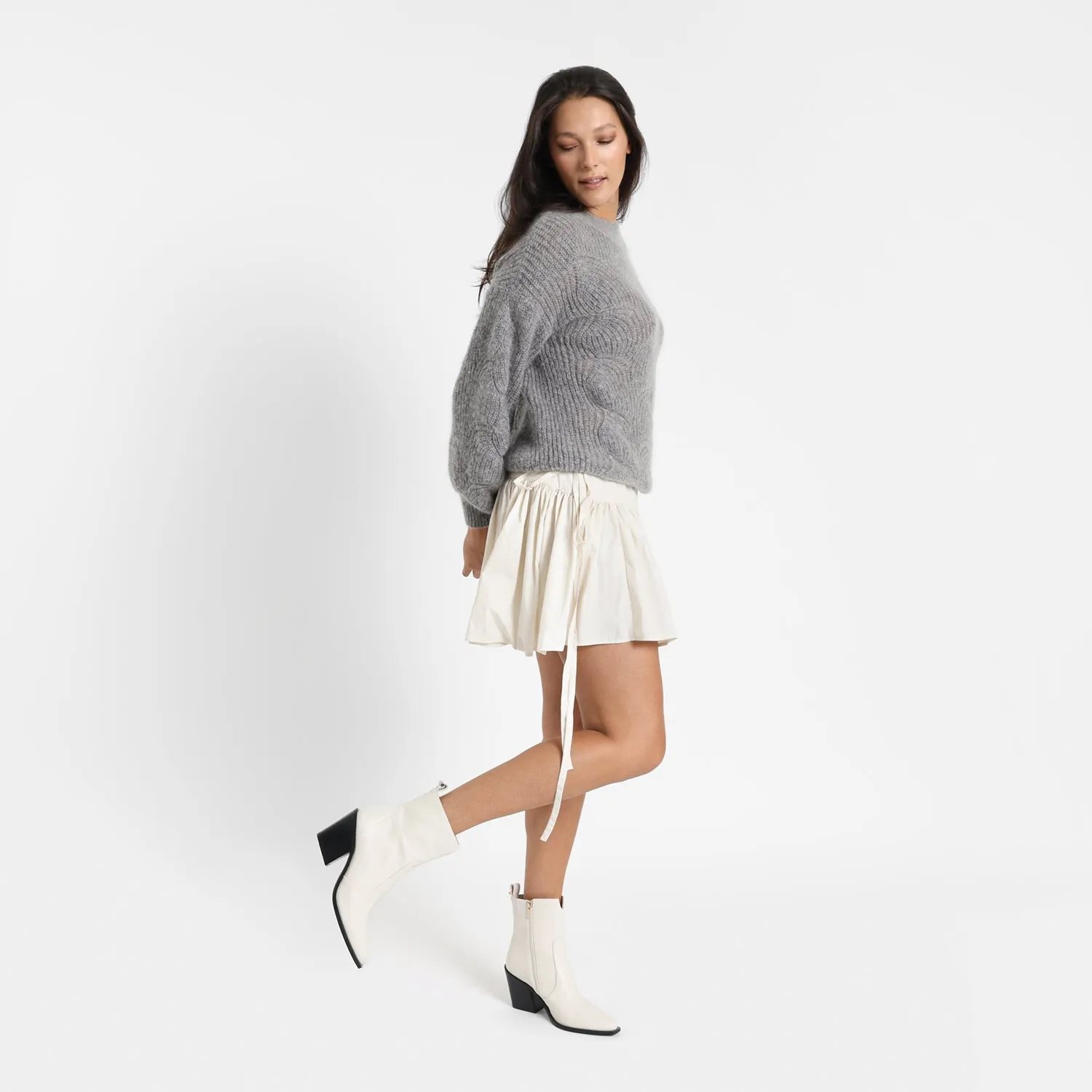 Wedge Heel Enhanced Mobility Franklin Ankle Boot | Off-white leather