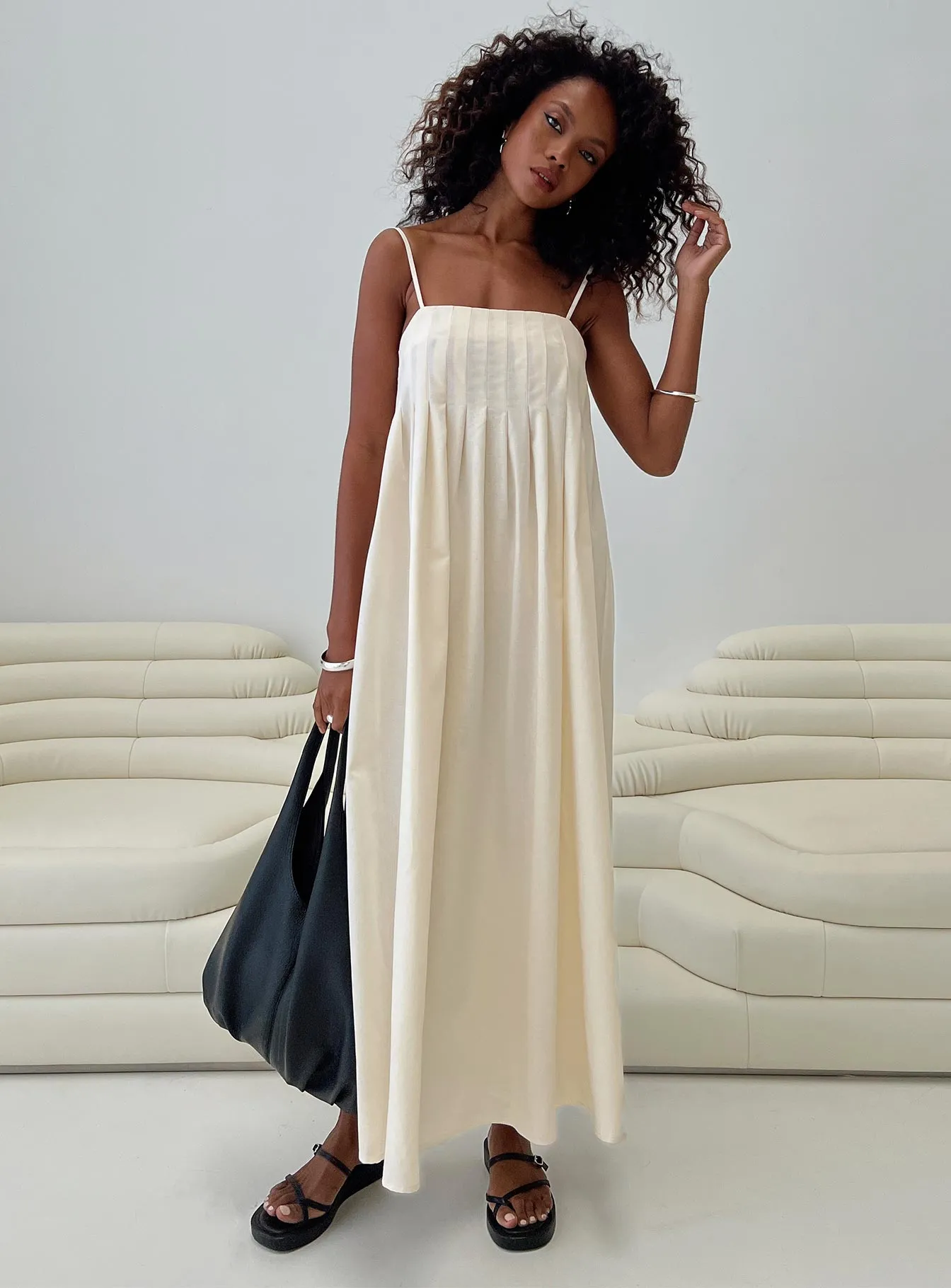 Comfortable and Chic Frankye Maxi Dress Cream