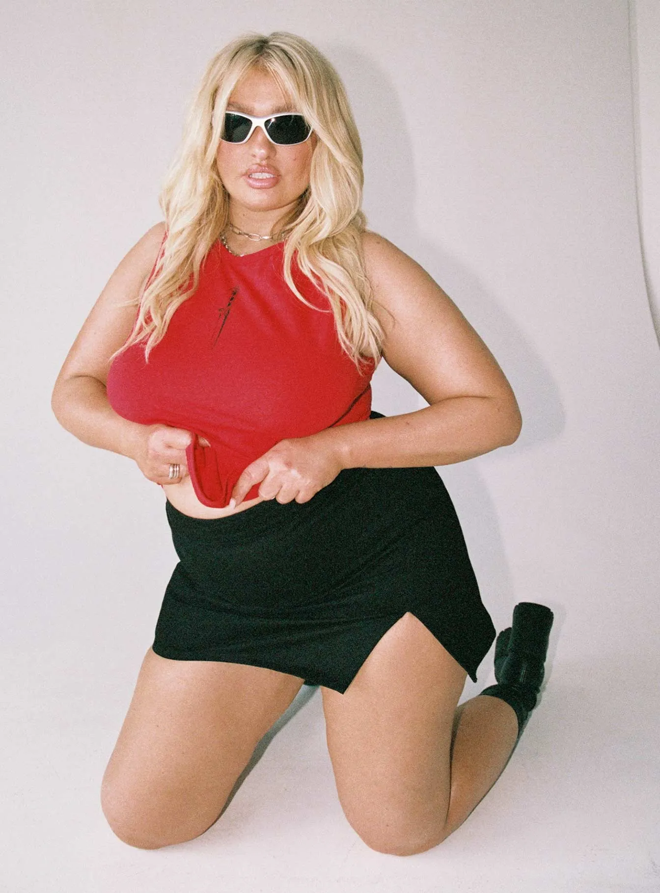 Simple Fashion Madison Mini Skirt Black Curve