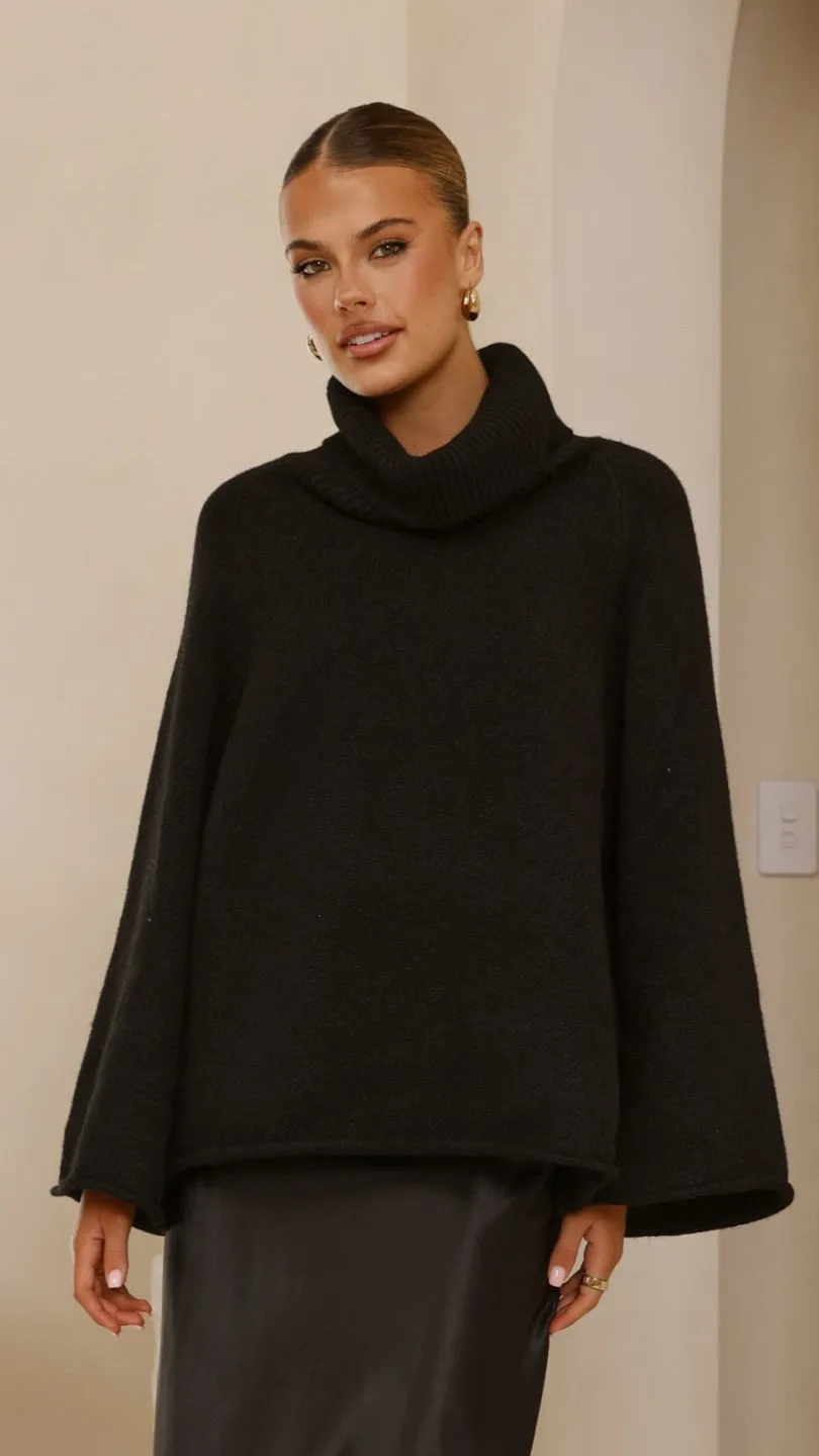 Jacques Knitted Jumper - Black machine washable material