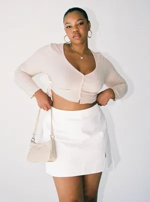 Madison Mini Skirt White Curve Outdoor Gathering Seamless Edging