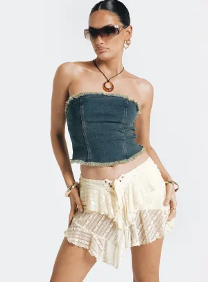 Nethia Lace Mini Skirt Cream Seasonal special