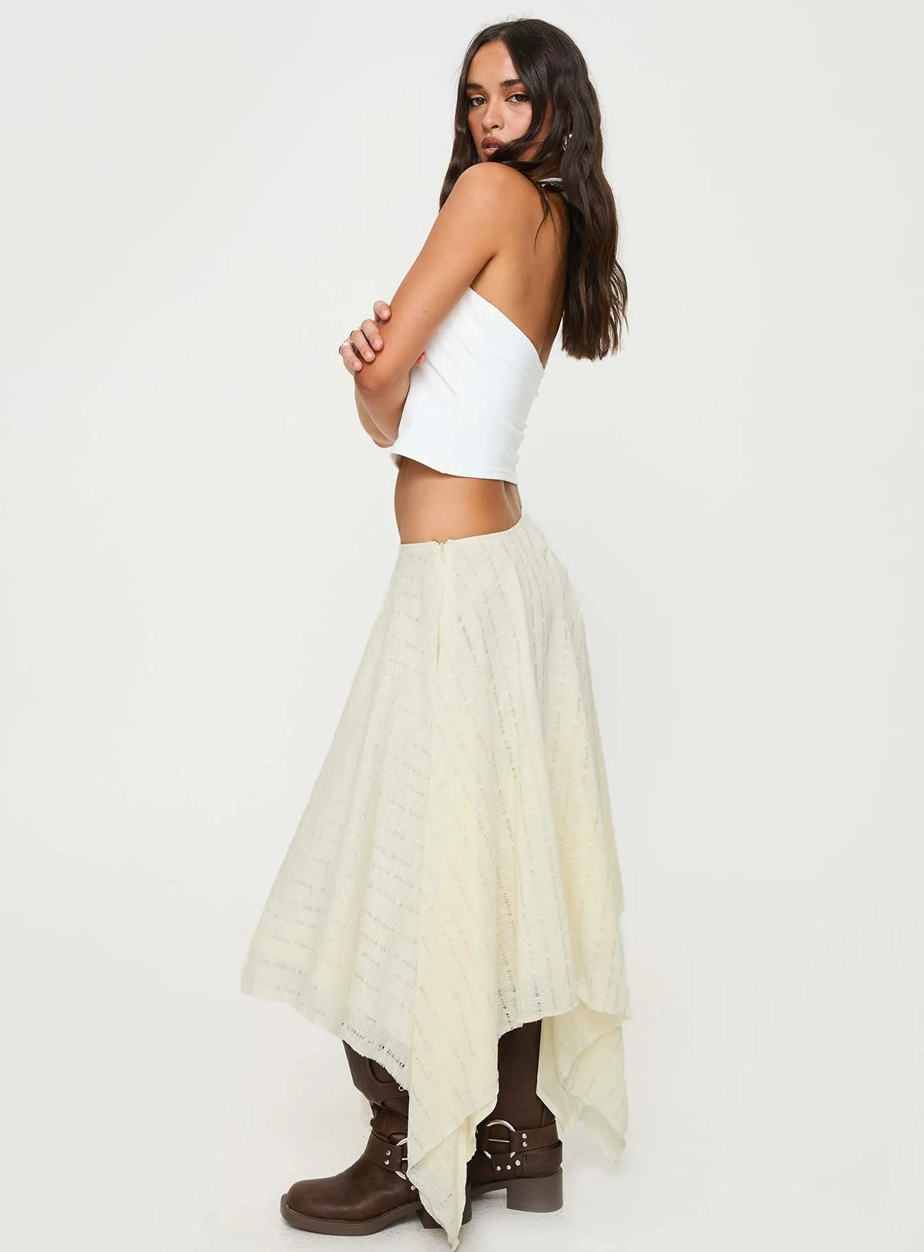 Neat Look One size fits most Gratitude Midi Skirt Cream