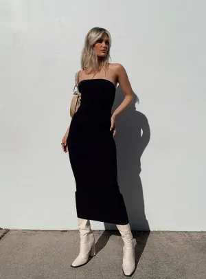 Joslin Strapless Maxi Dress Black Stain-Guard-Finish