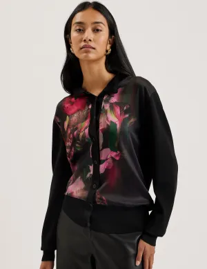 Chunky Cable Pattern Wide Hem Detail GEMHAA | BLACK