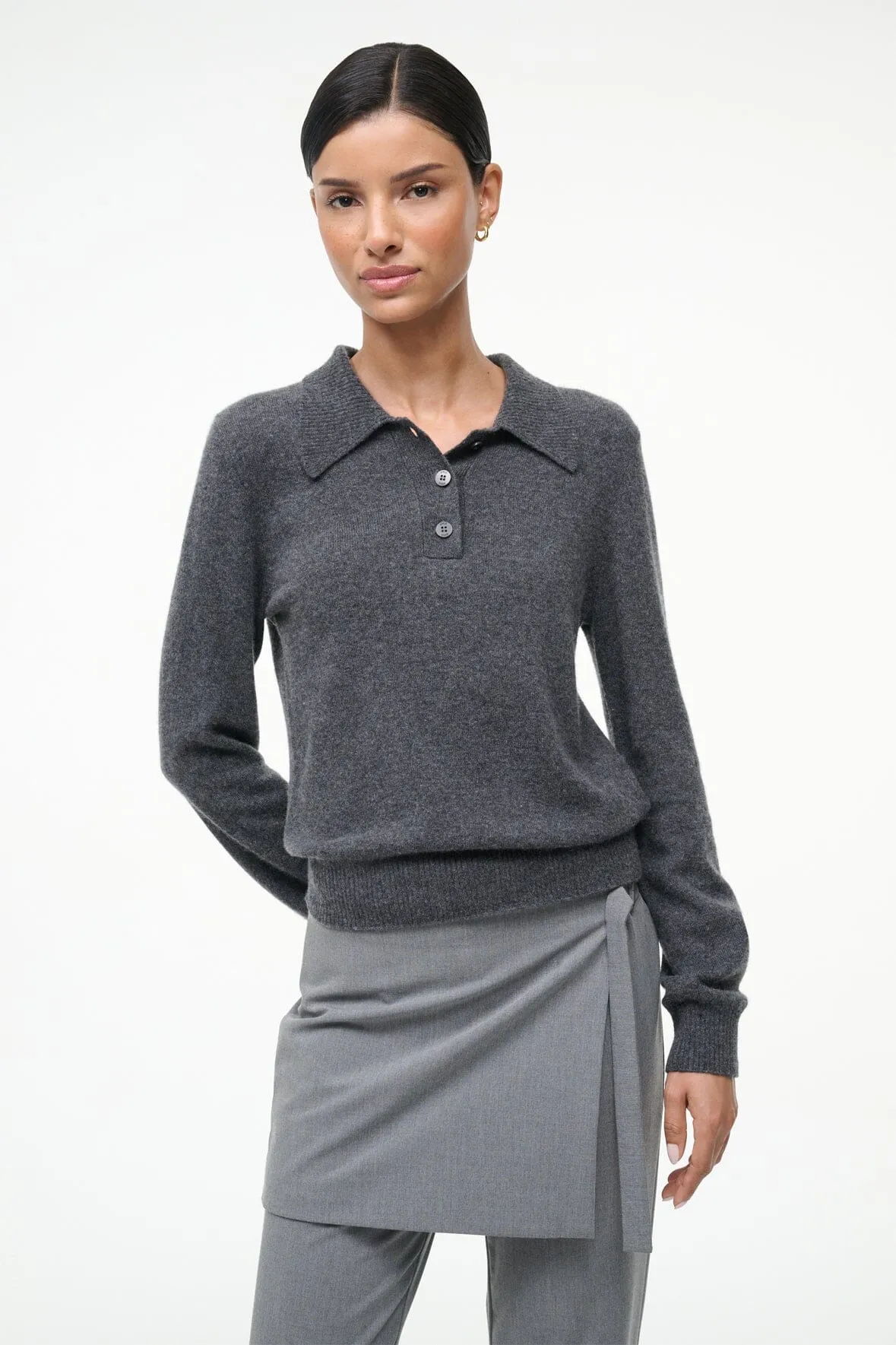 GEMMA CASHMERE SWEATER | CHARCOAL Daily Favorite Ventilation Panel